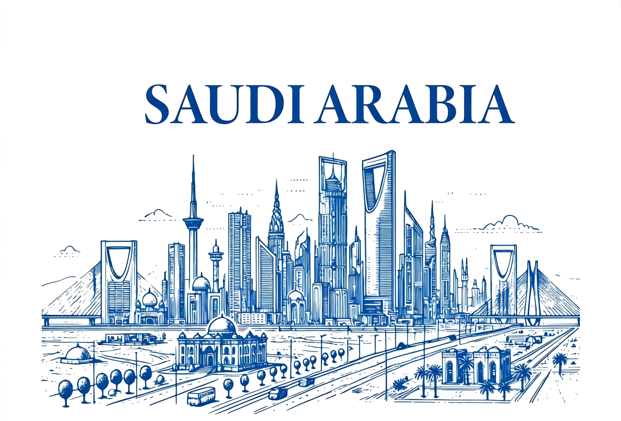 Saudi Arabia business skyline illustration